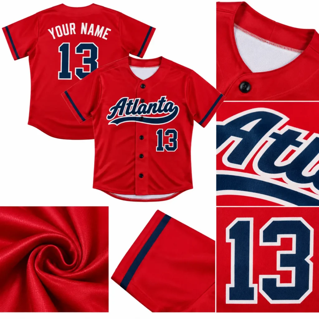 Atlanta Script Edition Custom Baseball Jersey with Name and Number
