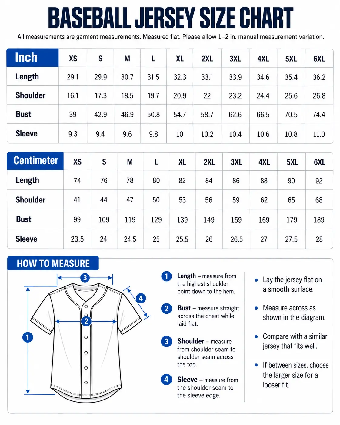 Size guide chart