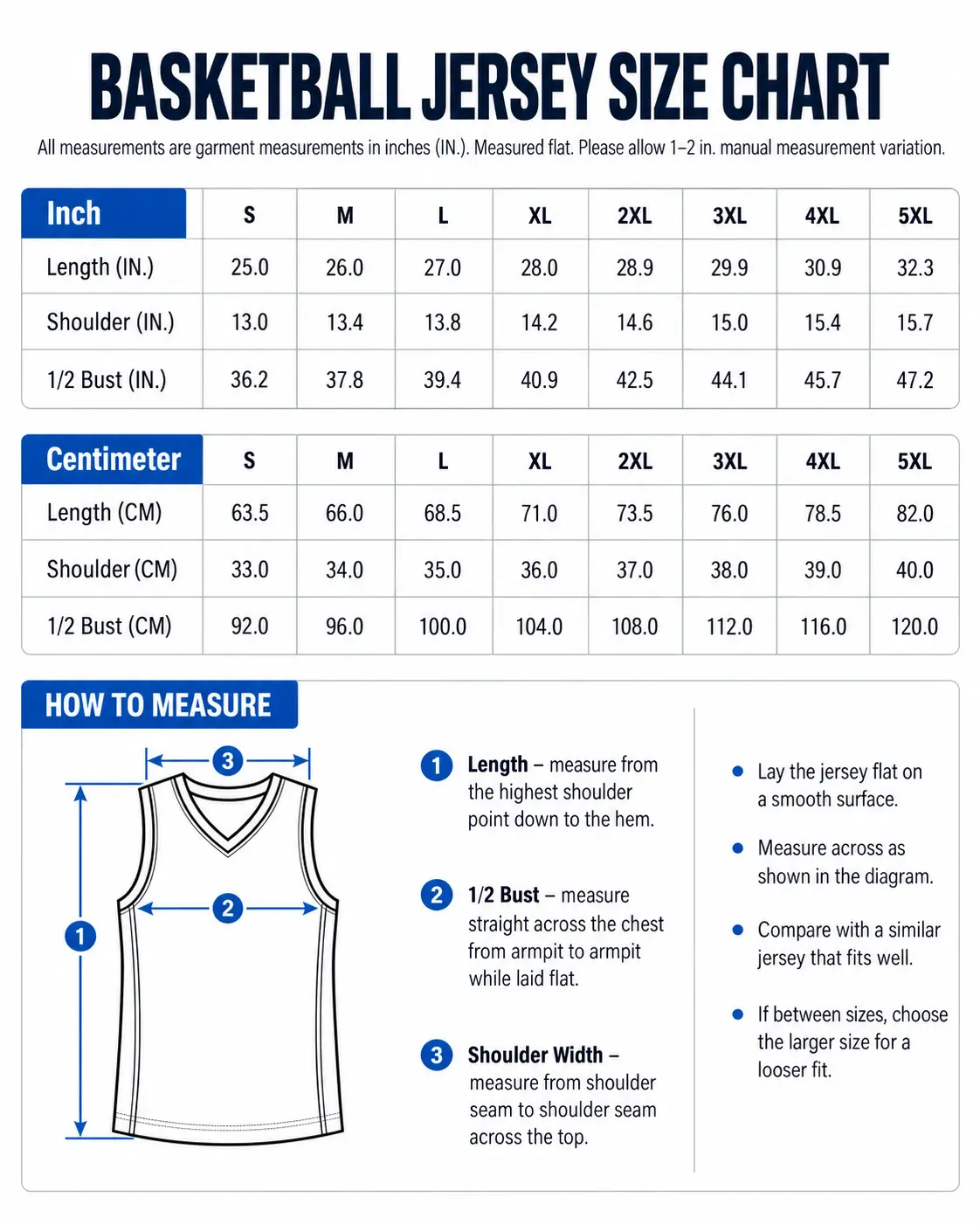 Size guide chart
