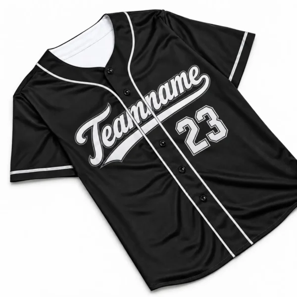 Custom Baseball Jersey Chicago Black and White, front view with team name and number