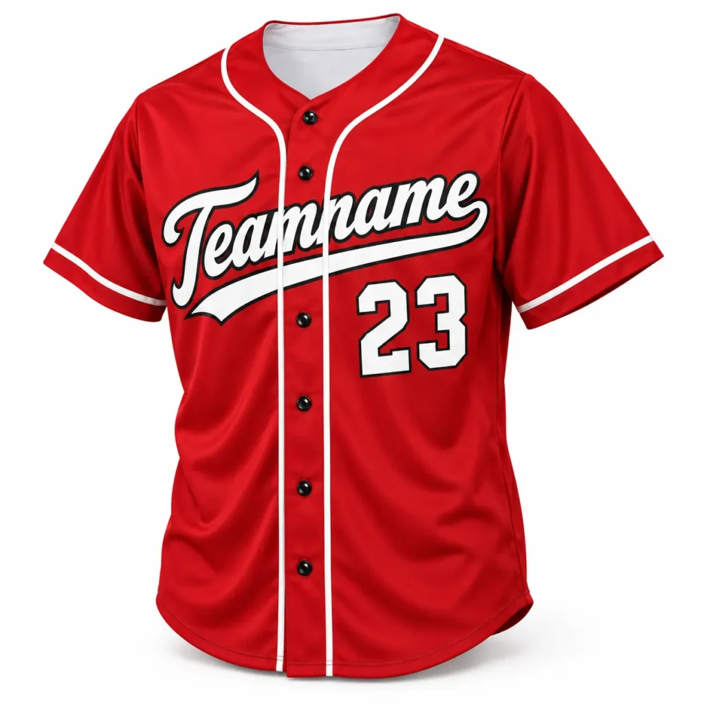Cincinnati Red and White Custom Baseball Jersey with Name and Number