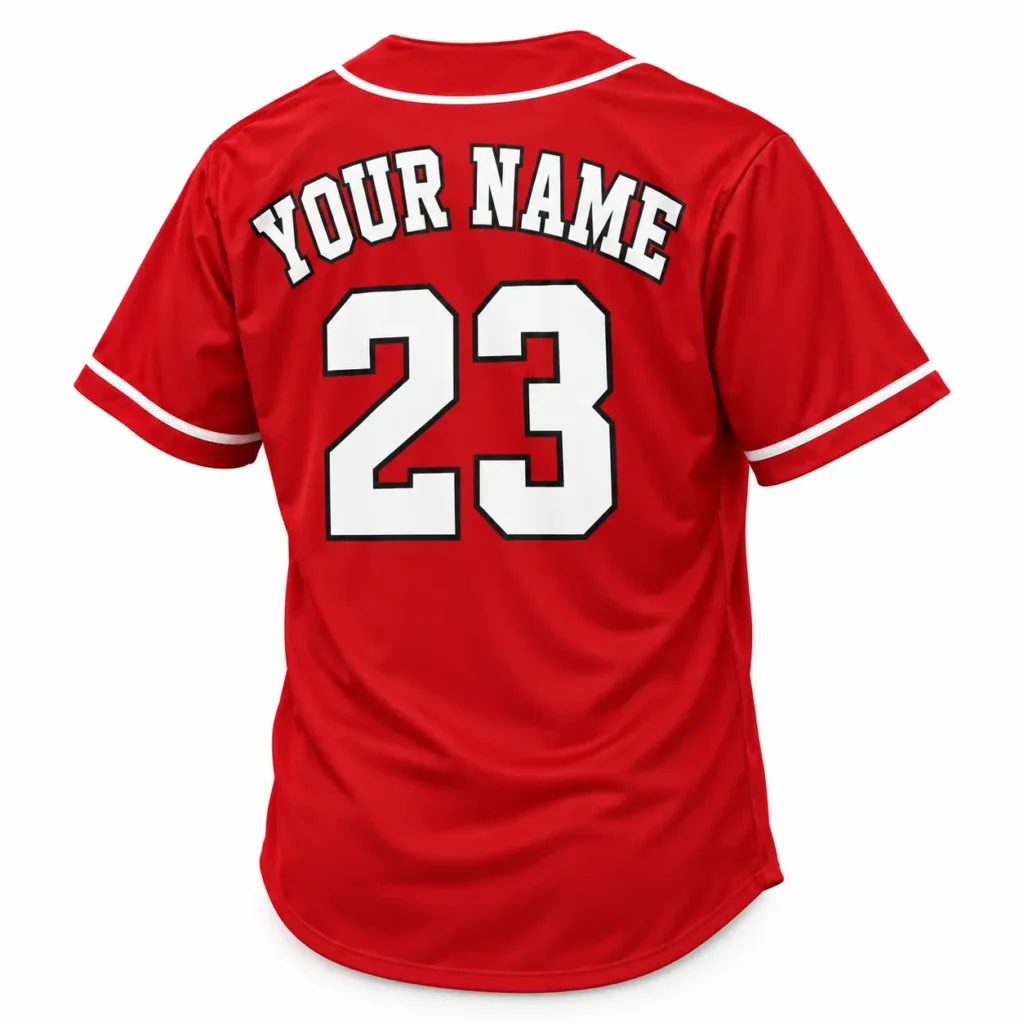Cincinnati Red and White Custom Baseball Jersey with Name and Number