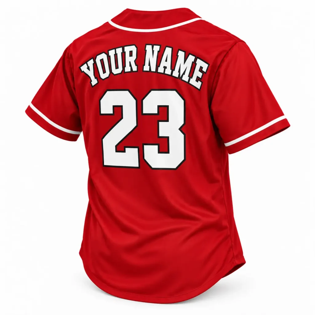 Cincinnati Red and White Custom Baseball Jersey with Name and Number