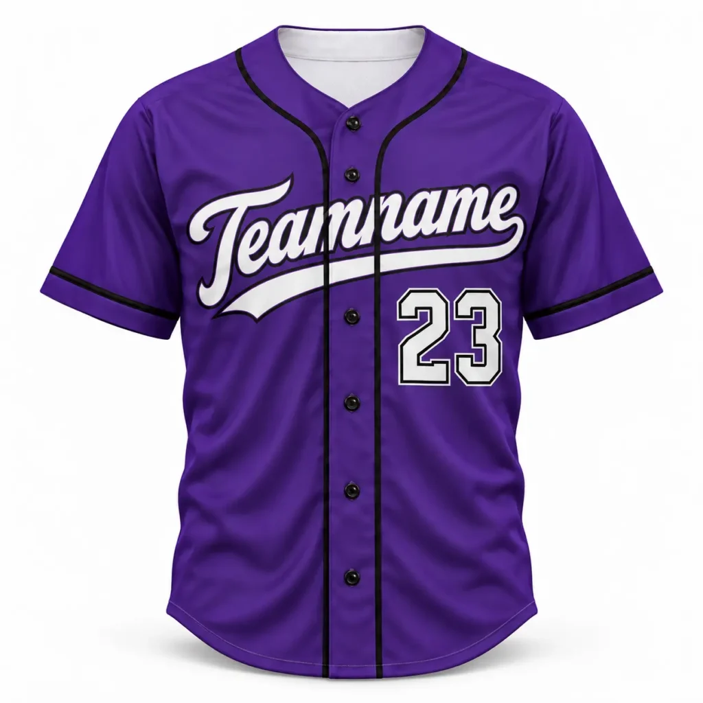 Colorado Purple and Black Custom Baseball Jersey with Name and Number