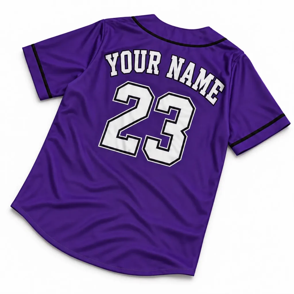 Colorado Purple and Black Custom Baseball Jersey with Name and Number