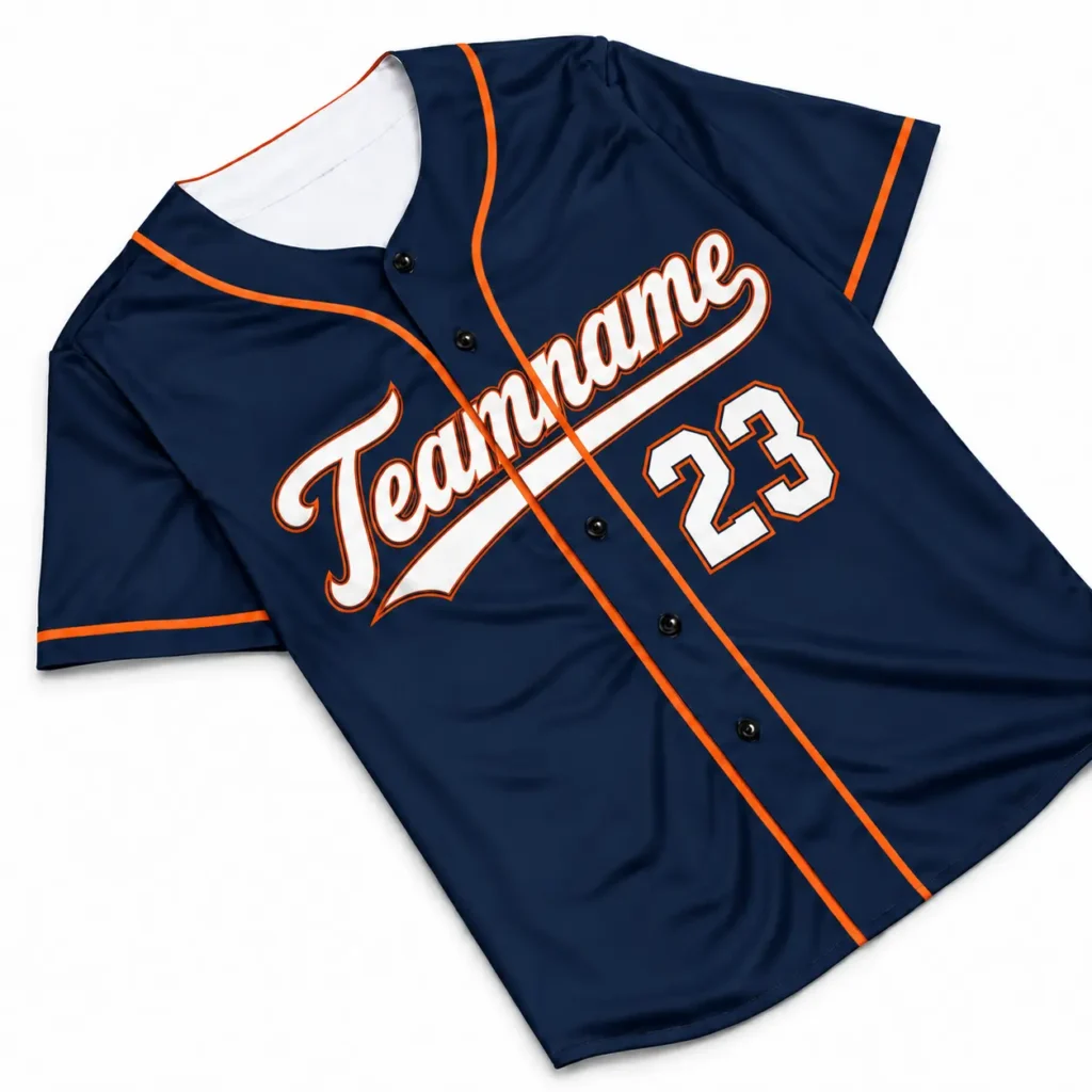 Detroit Navy and Orange Custom Baseball Jersey with Name and Number