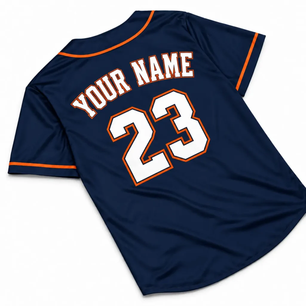 Detroit Navy and Orange Custom Baseball Jersey with Name and Number