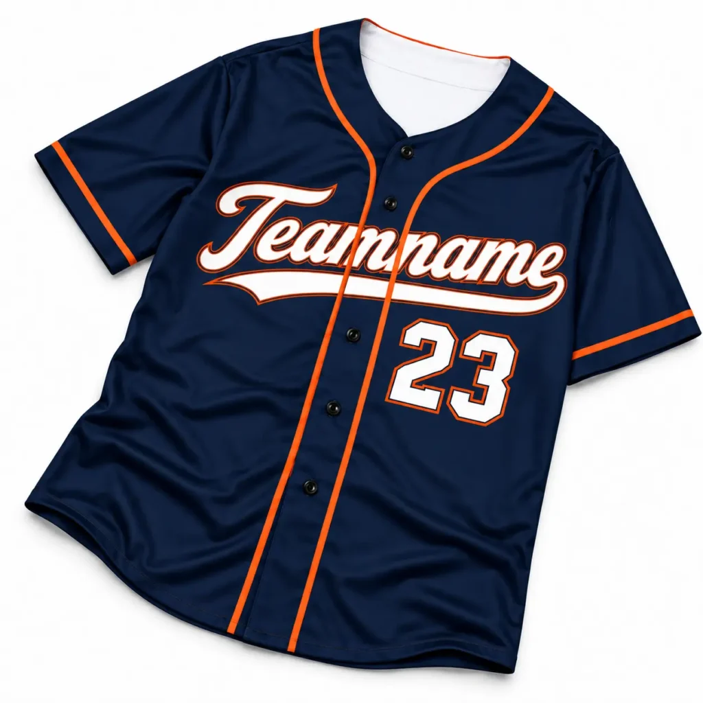 Detroit Navy and Orange Custom Baseball Jersey with Name and Number