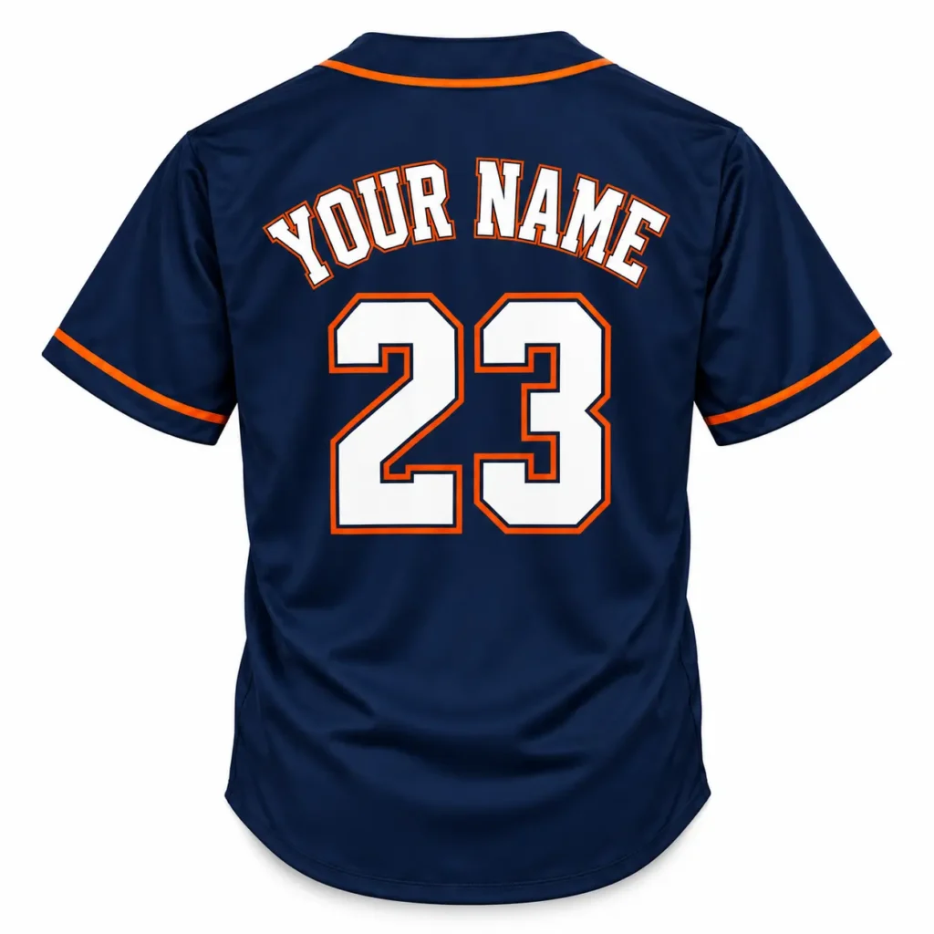 Detroit Navy and Orange Custom Baseball Jersey with Name and Number