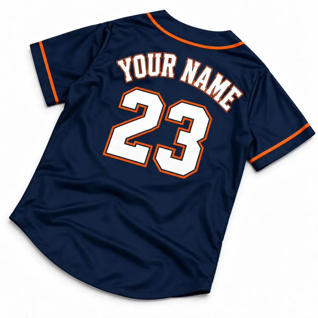 Detroit Navy and Orange Custom Baseball Jersey with Name and Number