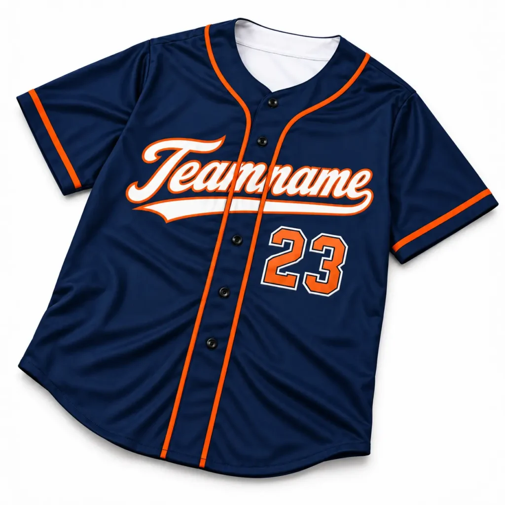 Houston Navy and Orange Custom Baseball Jersey with Name and Number