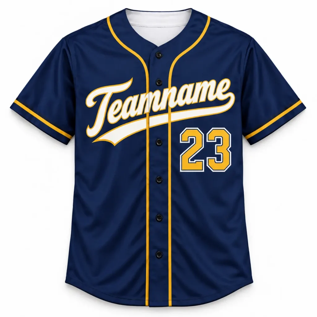 Milwaukee Navy and Gold Custom Baseball Jersey with Name and Number