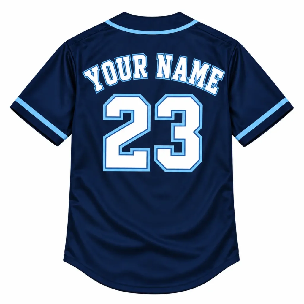 Tampa Bay Navy and Light Blue Custom Baseball Jersey with Name and Number