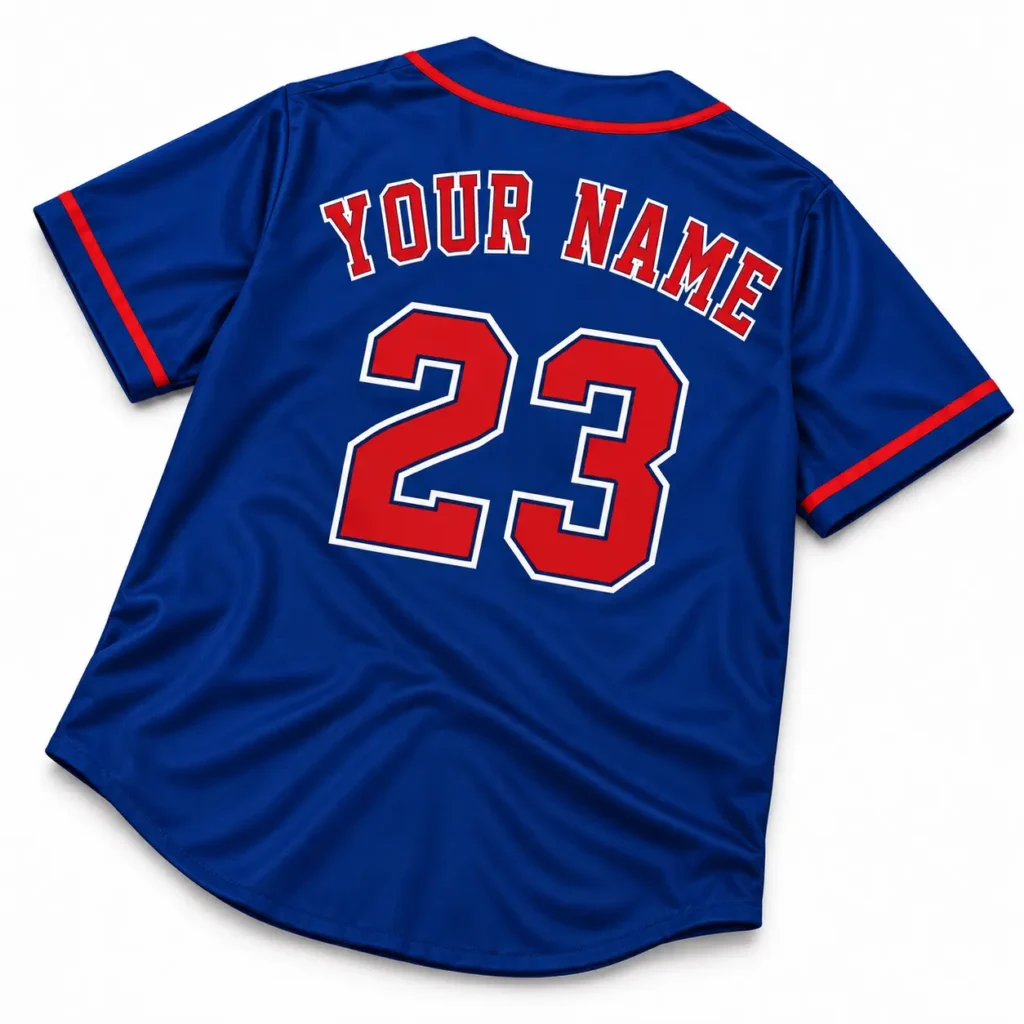 Texas Royal Blue and Red Custom Baseball Jersey with Name and Number