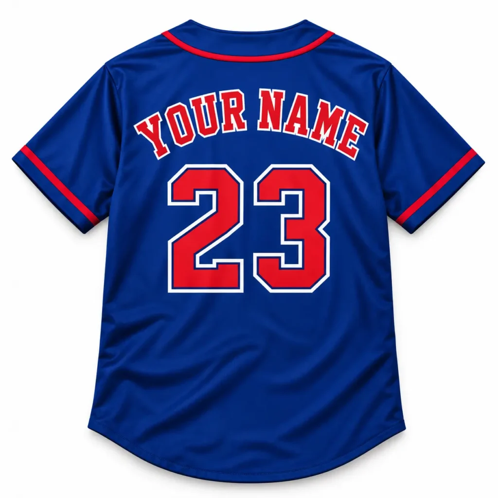 Texas Royal Blue and Red Custom Baseball Jersey with Name and Number