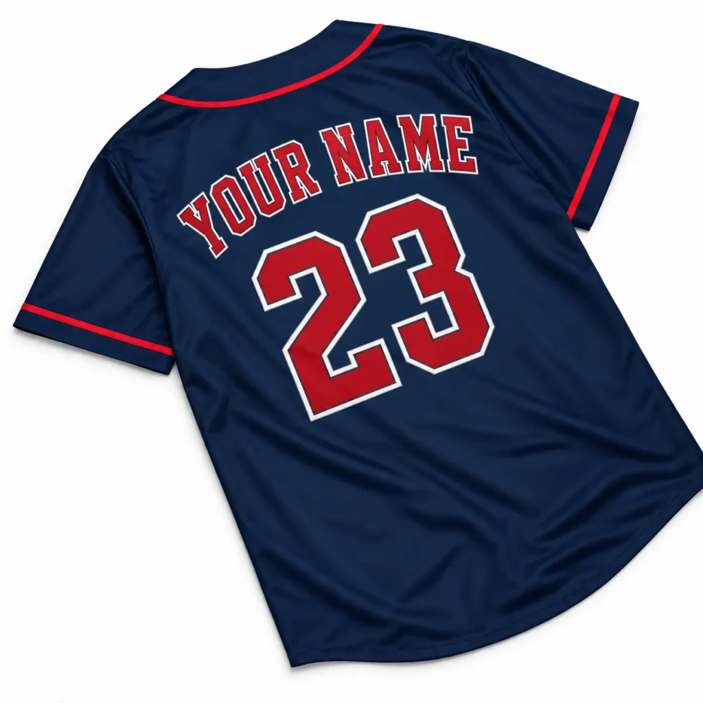 Minnesota Navy and Red Custom Baseball Jersey with Name and Number