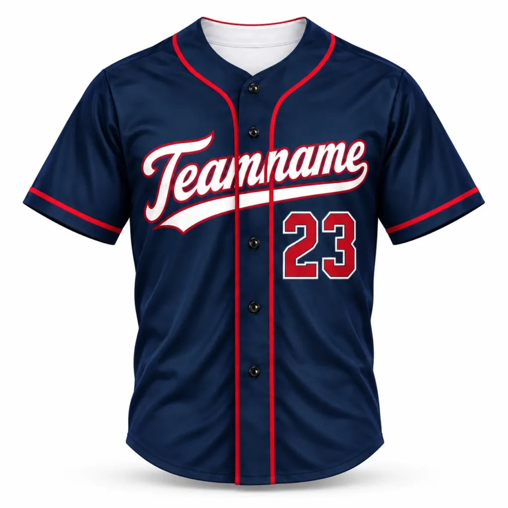 Minnesota Navy and Red Custom Baseball Jersey with Name and Number