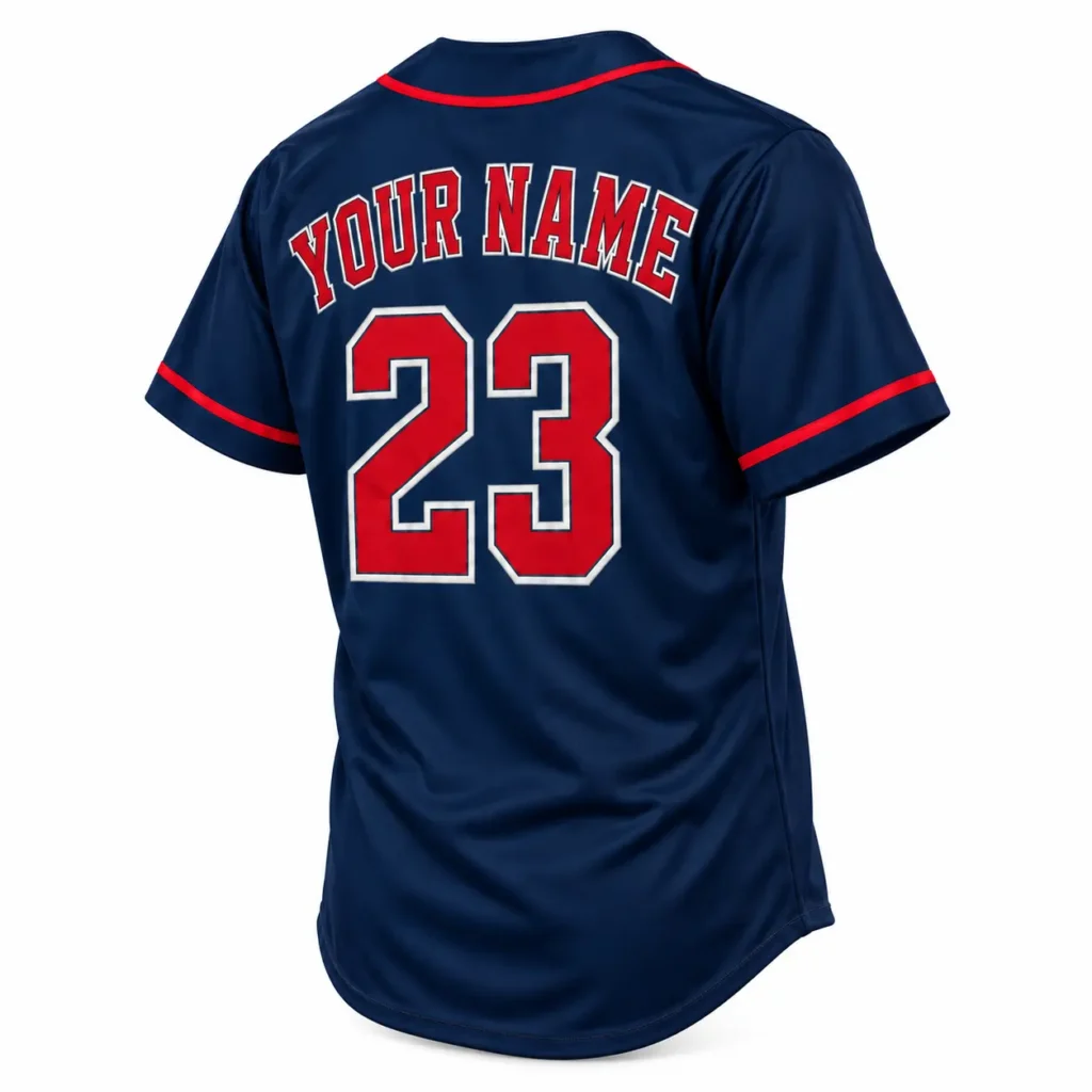 Minnesota Navy and Red Custom Baseball Jersey with Name and Number