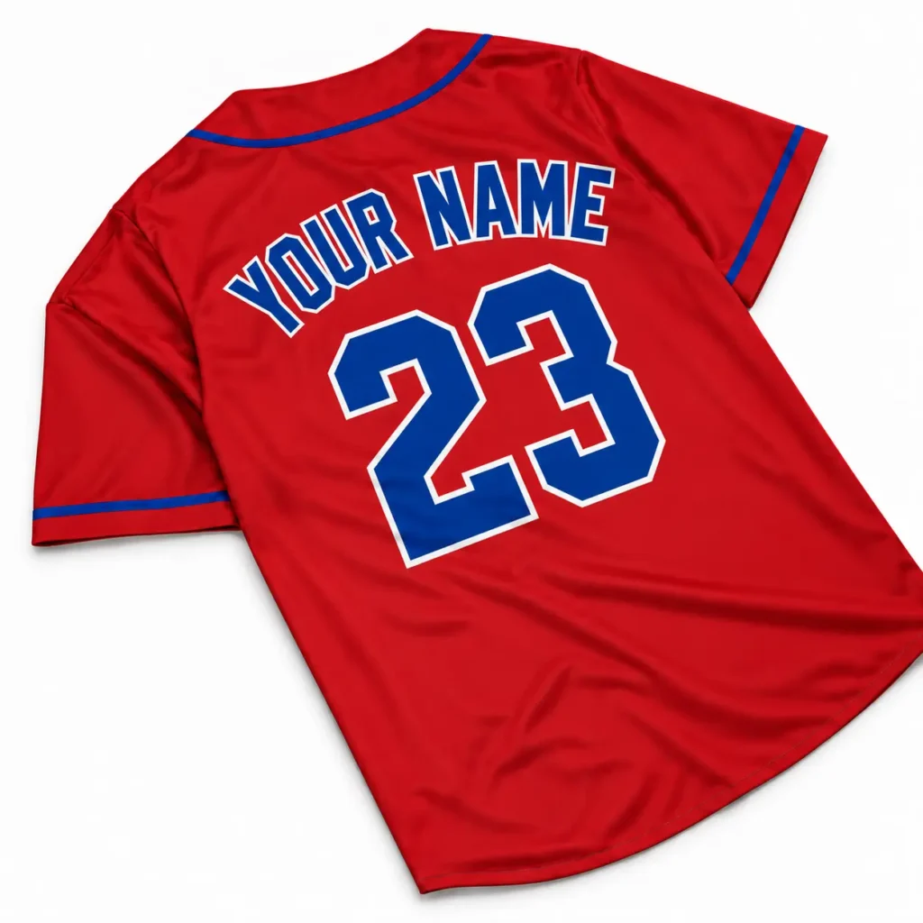 Philadelphia Red and Royal Blue Custom Baseball Jersey with Name and Number