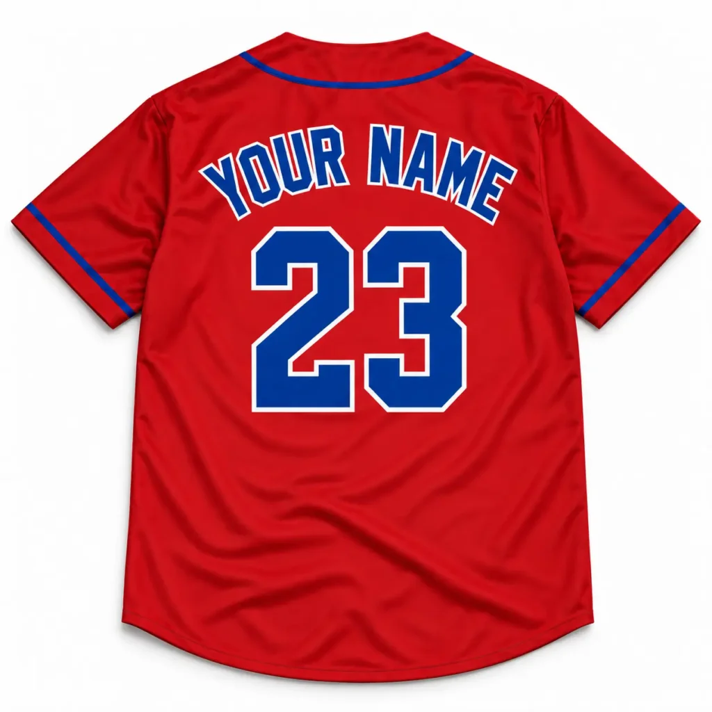 Philadelphia Red and Royal Blue Custom Baseball Jersey with Name and Number