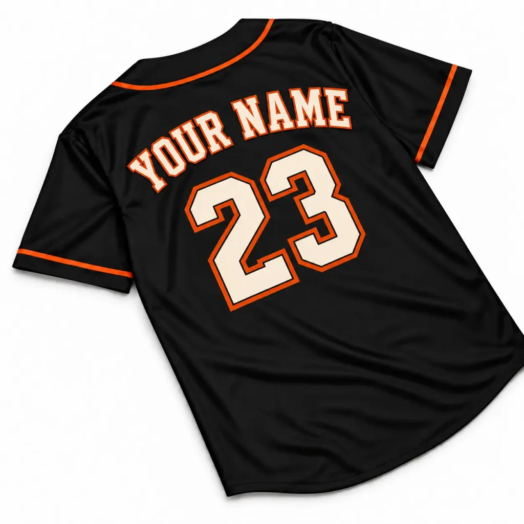 San Francisco Black and Orange Custom Baseball Jersey with Name and Number