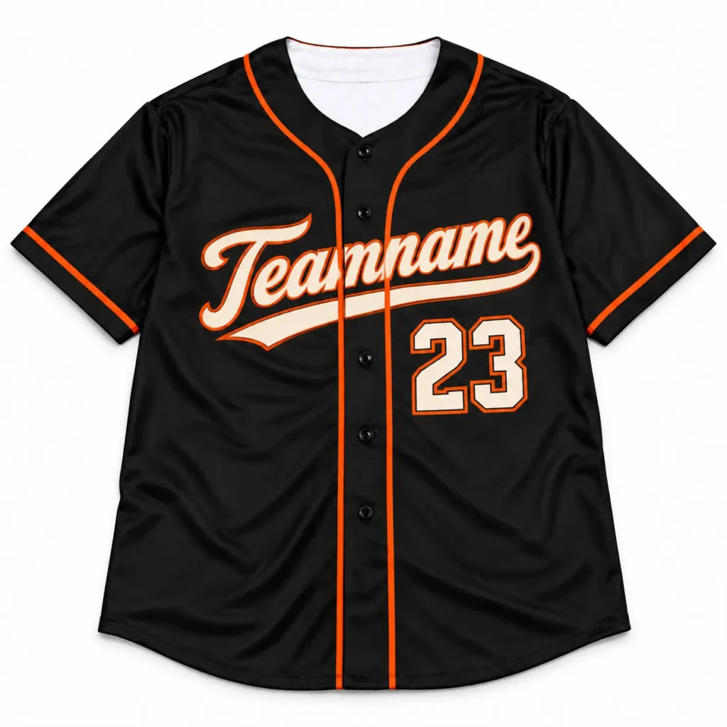 San Francisco Black and Orange Custom Baseball Jersey with Name and Number