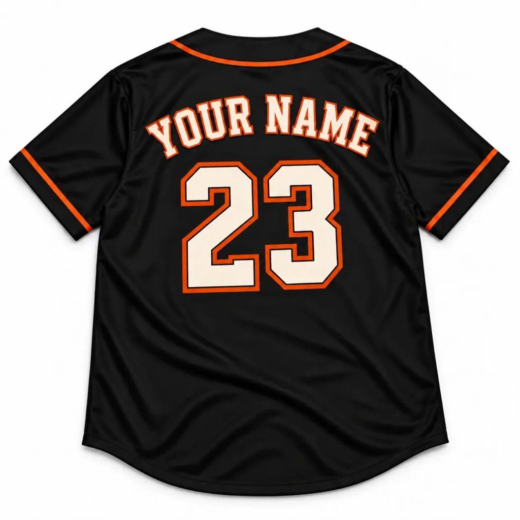 San Francisco Black and Orange Custom Baseball Jersey with Name and Number