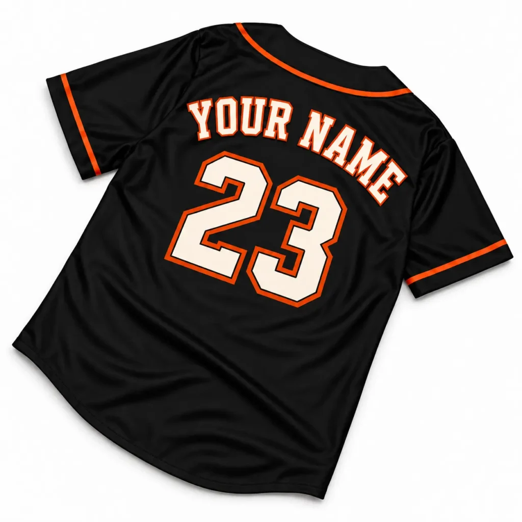San Francisco Black and Orange Custom Baseball Jersey with Name and Number