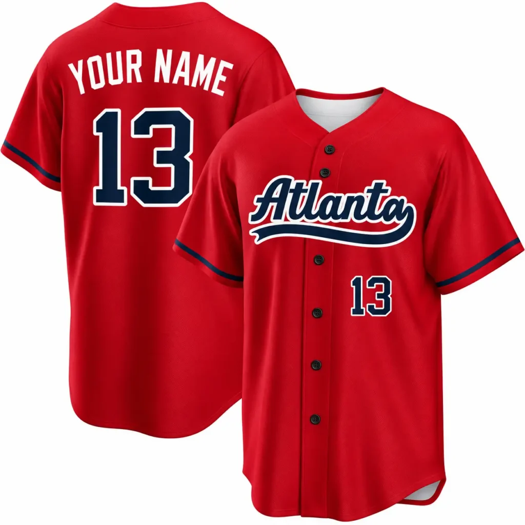 Atlanta Script Edition Custom Baseball Jersey with Name and Number