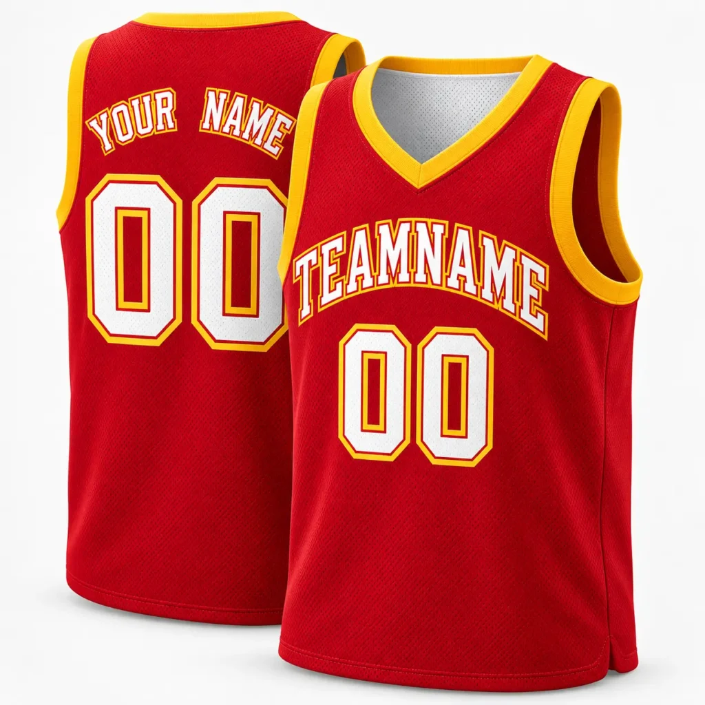 Atlanta Red and Gold Custom Basketball Jersey with Name and Number