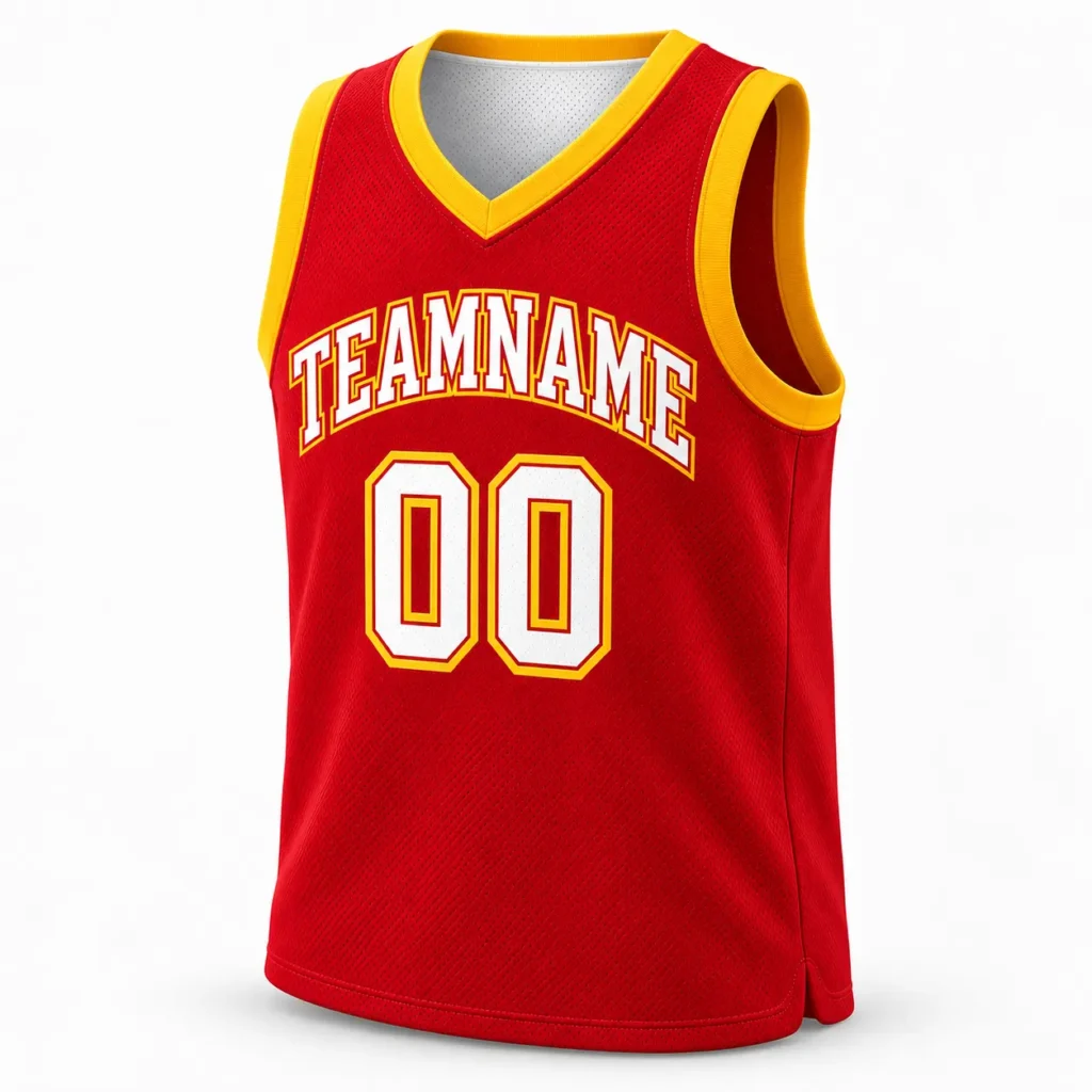 Atlanta Red and Gold Custom Basketball Jersey with Name and Number