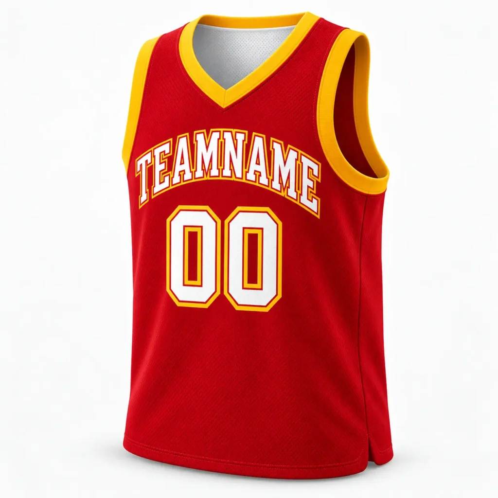 Atlanta Red and Gold Custom Basketball Jersey with Name and Number