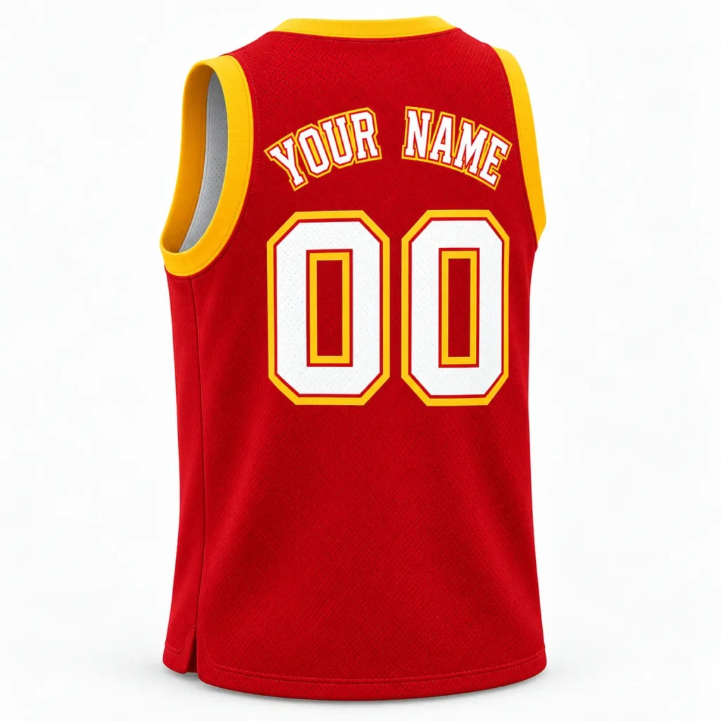 Atlanta Red and Gold Custom Basketball Jersey with Name and Number