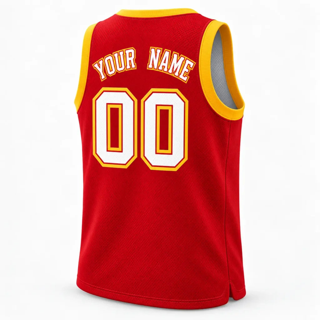 Atlanta Red and Gold Custom Basketball Jersey with Name and Number