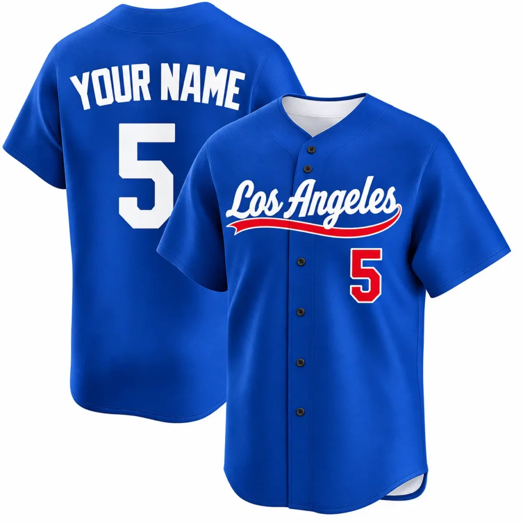 Los Angeles Script Edition Custom Baseball Jersey with Name and Number