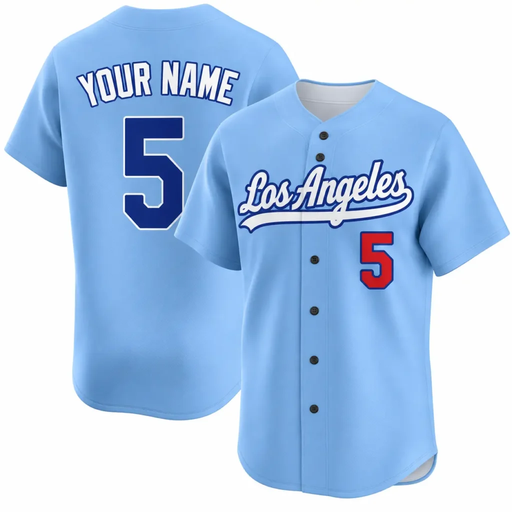 Los Angeles Script Edition Custom Baseball Jersey with Name and Number