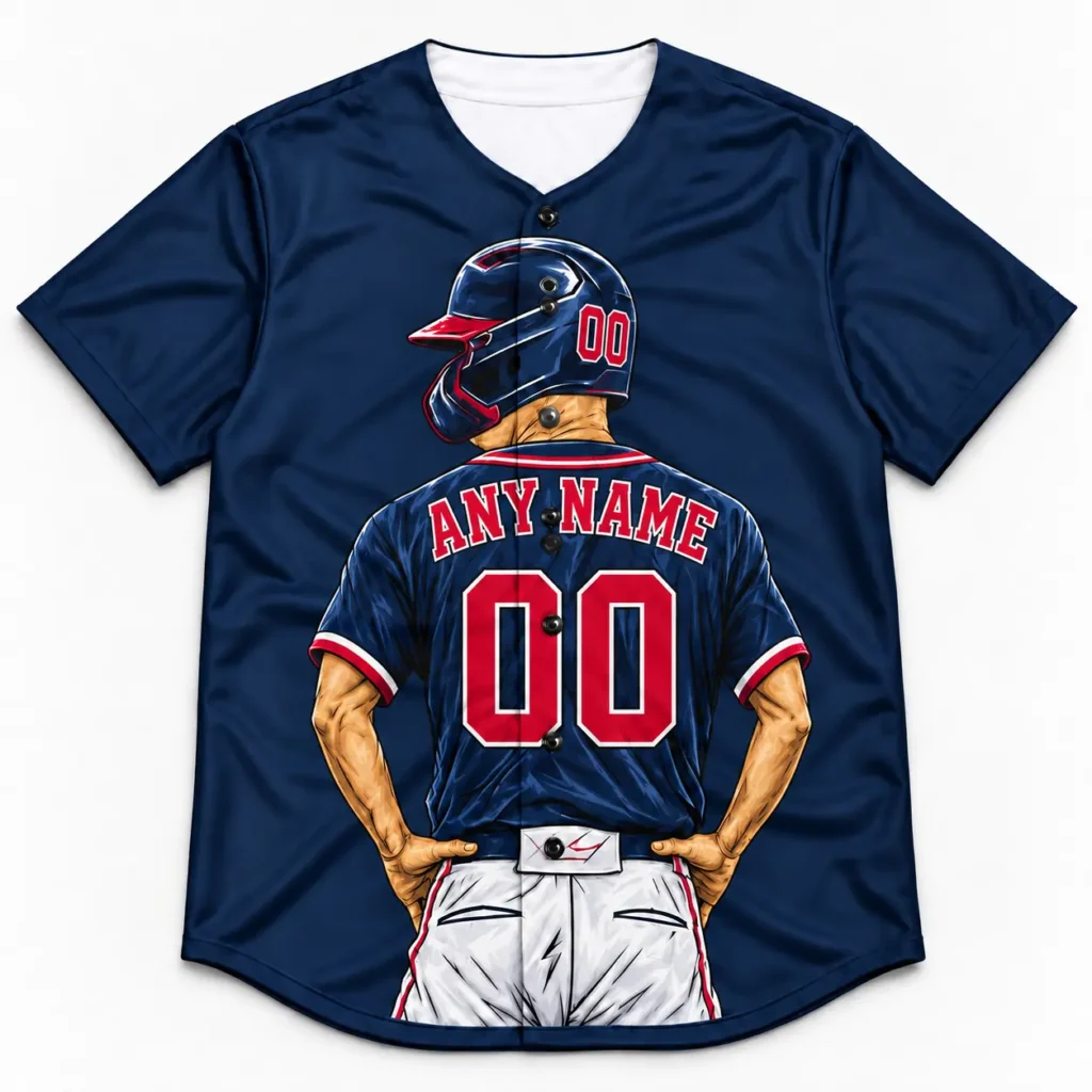 Cleveland Navy and Red Player Design Custom Baseball Jersey with Name and Number