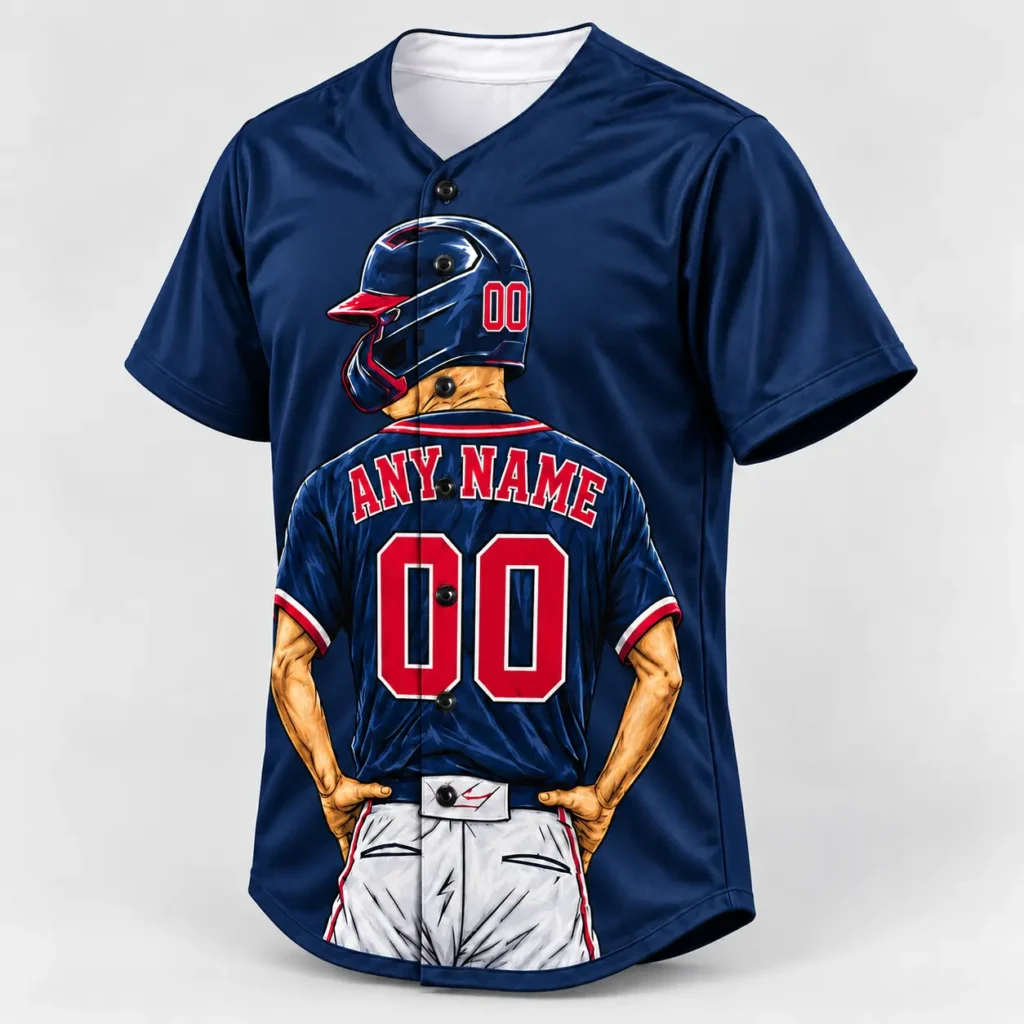 Cleveland Navy and Red Player Design Custom Baseball Jersey with Name and Number