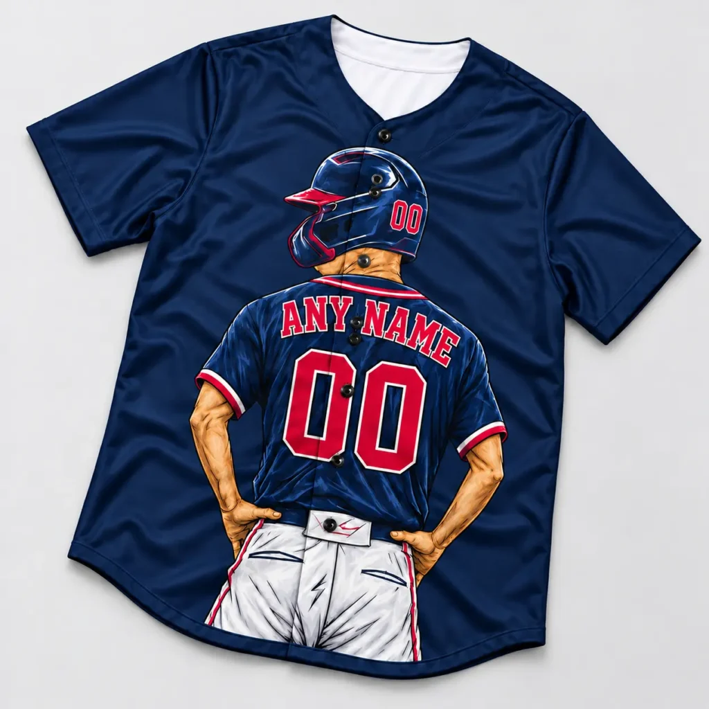 Cleveland Navy and Red Player Design Custom Baseball Jersey with Name and Number