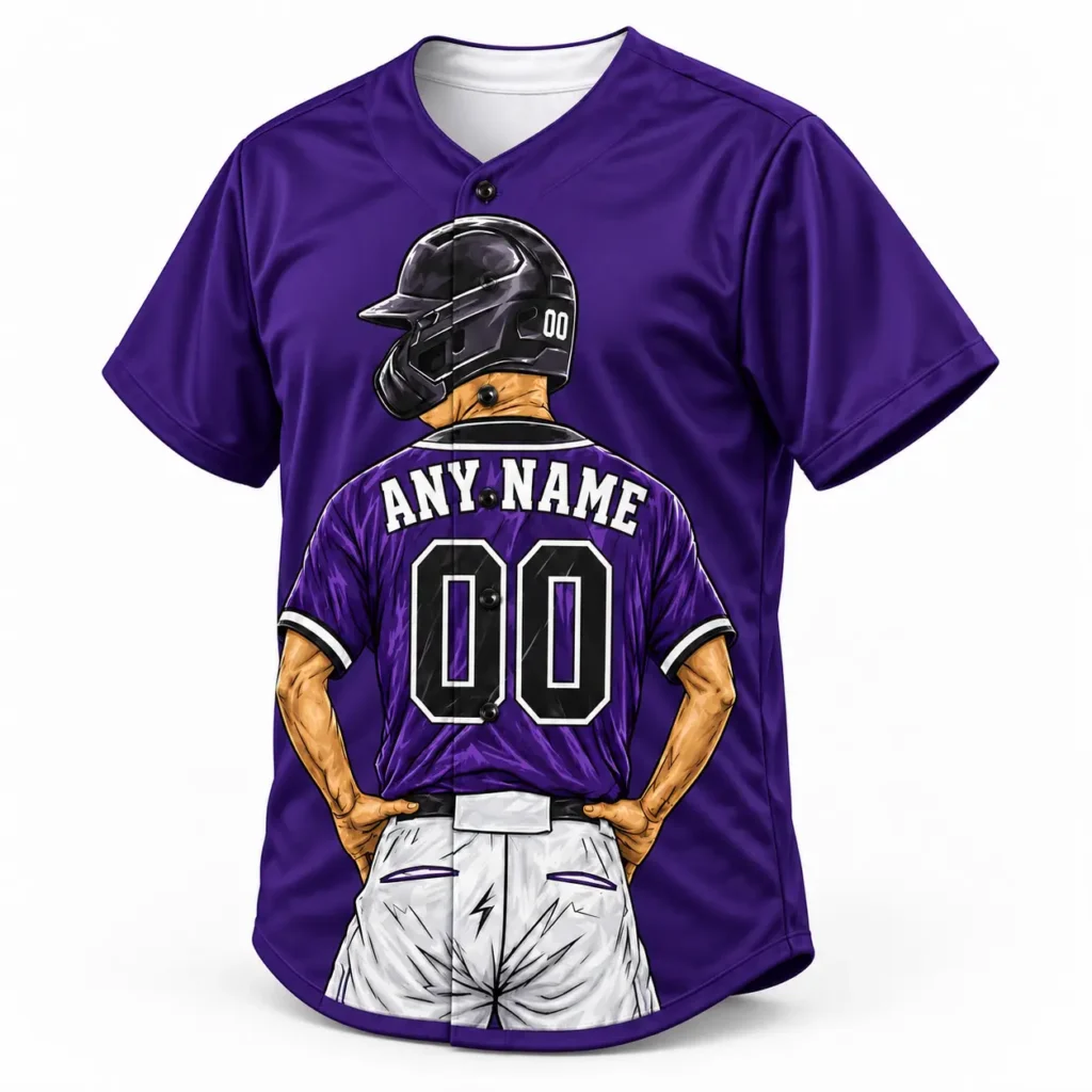 Colorado Purple and Black Player Design Custom Baseball Jersey with Name and Number
