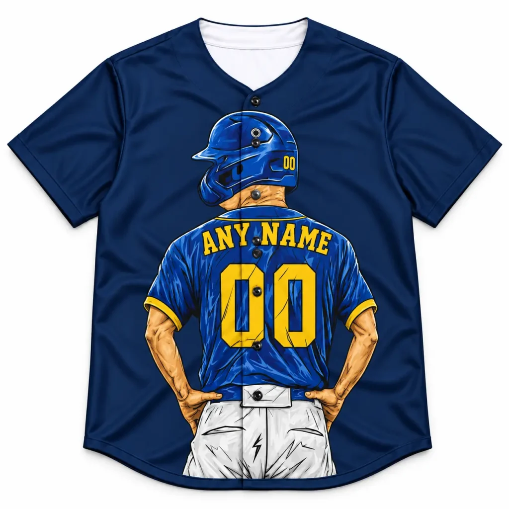 Milwaukee Navy and Gold Player Design Custom Baseball Jersey with Name and Number
