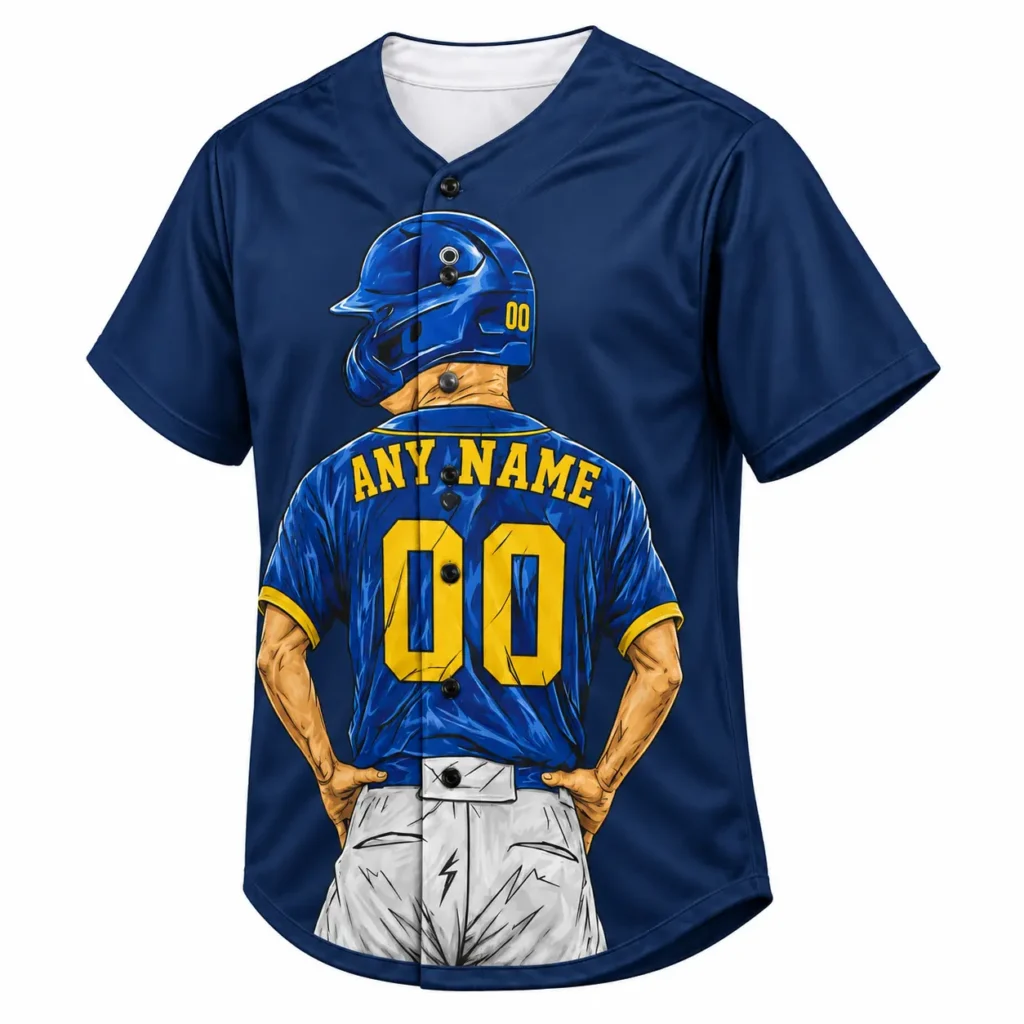 Milwaukee Navy and Gold Player Design Custom Baseball Jersey with Name and Number