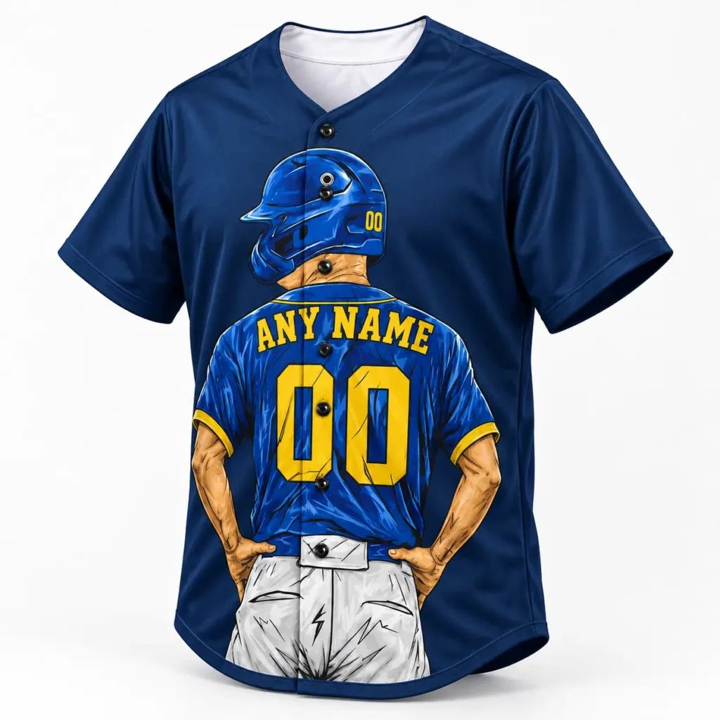 Milwaukee Navy and Gold Player Design Custom Baseball Jersey with Name and Number