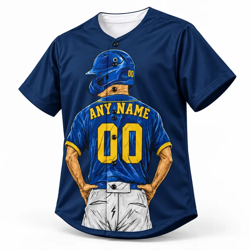 Milwaukee Navy and Gold Player Design Custom Baseball Jersey with Name and Number