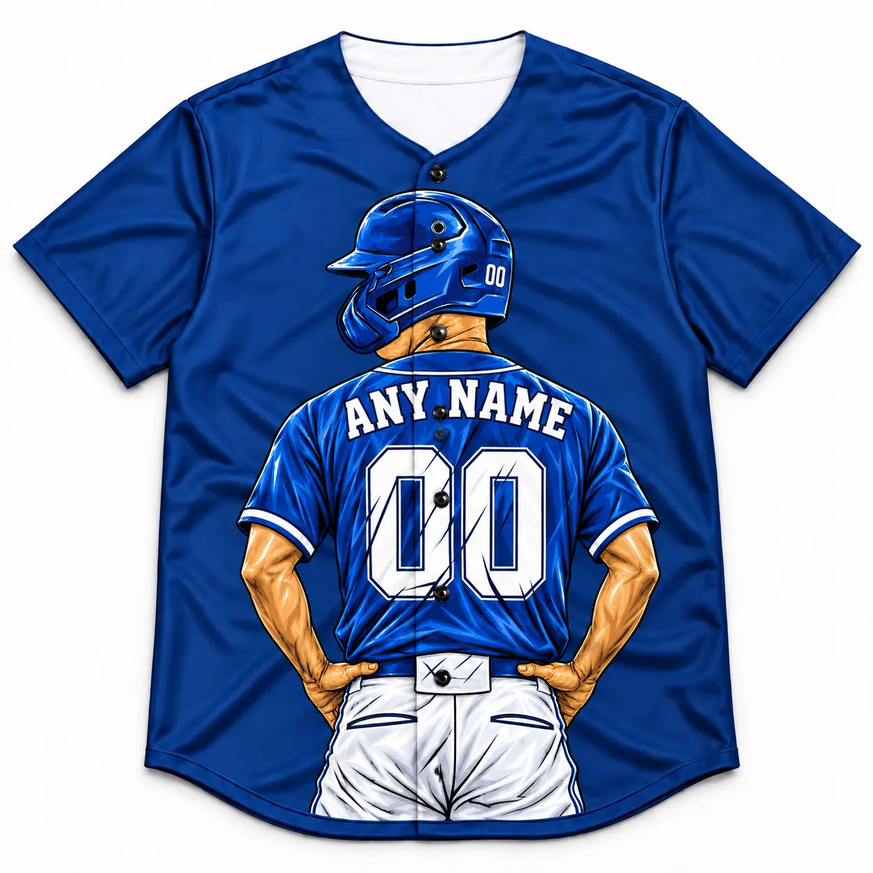 Custom Baseball Jersey Los Angeles Royal Blue and White Player Design front