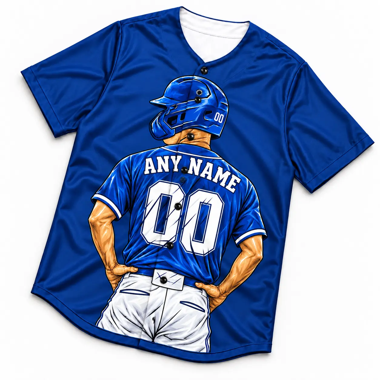 Custom Baseball Jersey Los Angeles Royal Blue and White Player Design view 5