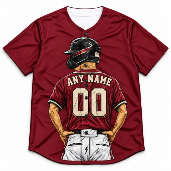 Custom Baseball Jersey Arizona Red and Sand Player Design front