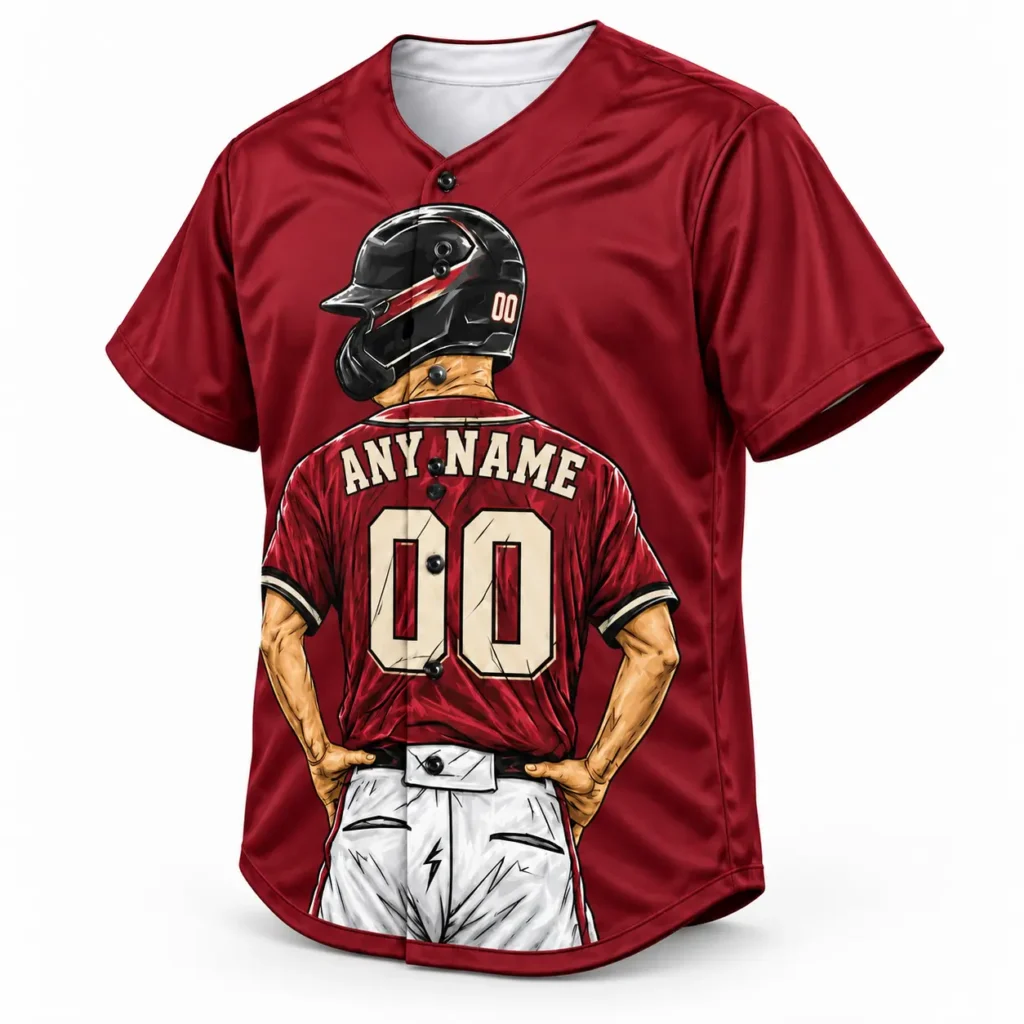 Arizona Red and Sand Player Design Custom Baseball Jersey with Name and Number