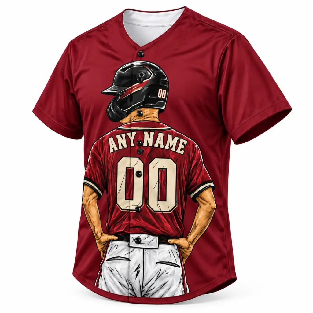 Arizona Red and Sand Player Design Custom Baseball Jersey with Name and Number