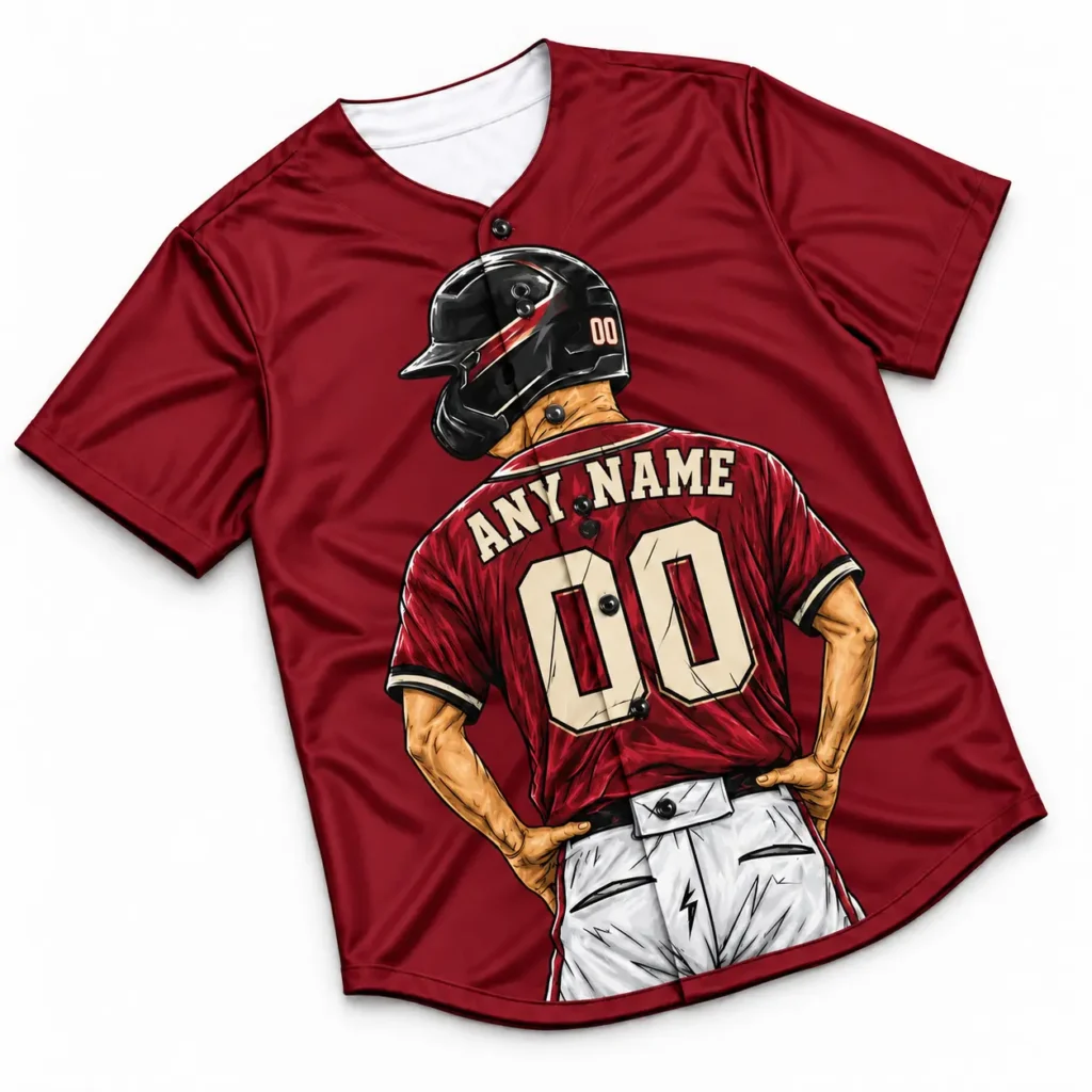 Arizona Red and Sand Player Design Custom Baseball Jersey with Name and Number